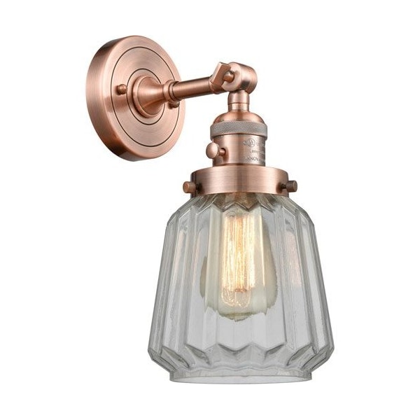 One Light Sconce With A High-Low-Off Switch.